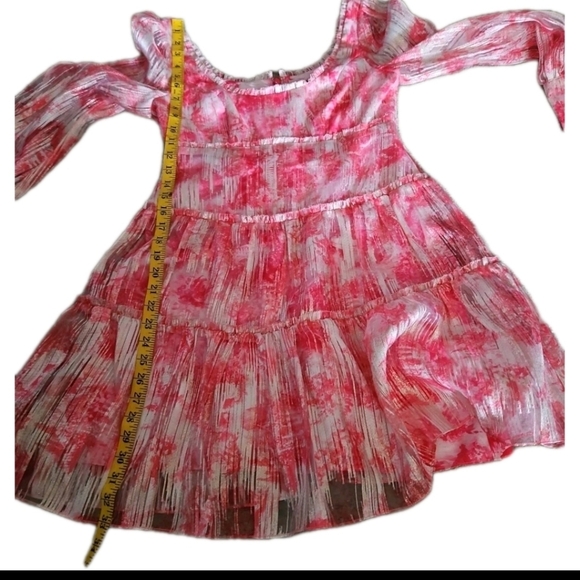 Marchesa Notte Womens Pink Gathered Metallic Fil Coupé Organza Mini Dress 4 - Picture 16 of 16